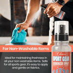 (2-Pack) Calvana 8.5 fl. oz Sports Equipment Deodorizer Spray, Heavy-Duty Odor Eliminator for Helmet, Hockey & Gym Bag, Boxing Glove, Work Boot, and Athletic Gear, Travel-Friendly, Total 17 fl.oz