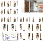 Self Drilling Drywall Anchors with Screws Kit 40Pcs - 2 Size Sheetrock Anchors & 2 Sizes Screw Sizes New Upgraded Zinc Plated Steel No Drill or Holes in Wall for TV, Wall Hanging, Cabinets