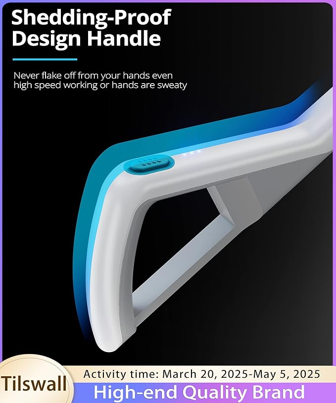 Tilswall Cordless Electric Spin Scrubber - Powered Shower & Tile Cleaning Brush with Detachable Handle, 2-Speed Modes & Extra Battery, for Bathroom Tub/Glass/Car Windows