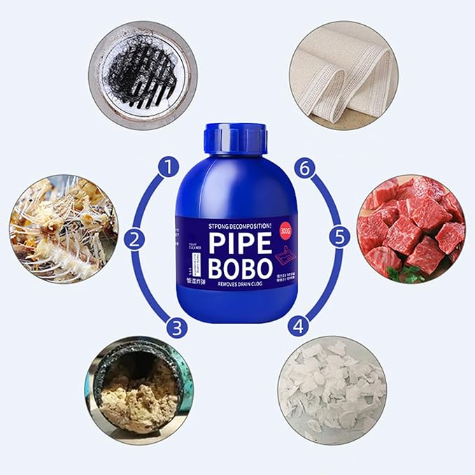 Heavy-Duty Pipe Declogger & Deodorizer, Professional Strength Pipe Dredging Formula, Fast-Acting Sink/Toilet/Kitchen Drain Opener, Powerful Unclogging, Clog Remover, Shower, Tub, Compatible (2)