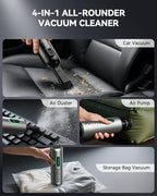 Car Vacuum, Handheld Vacuum Cordless with 21000Pa Powerful Suction & 3 Modes, 4-in-1 Portable Hand Held Mini Vacuum Cleaner Rechargeable, Ultra Light for Car Home Office (Silver)