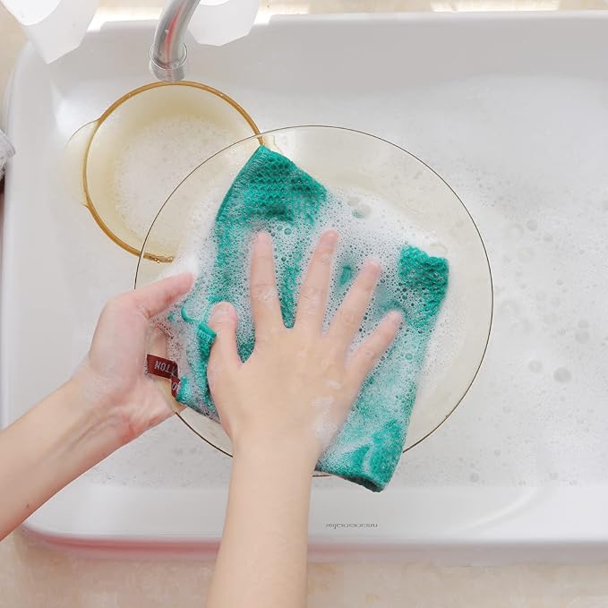 Homaxy 100% Cotton Waffle Weave Kitchen Dish Cloths, Ultra Soft Absorbent Quick Drying Dish Towels, 12 x 12 Inches, 12-Pack, Teal