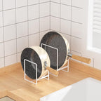 2 Large 1 Small Plate Organizers Holders Upright Cabinet Dish Drying Racks Metal Plate Dish Organizers Racks Stands for Countertop and Cupboard White