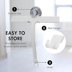 9 inch Squeegee Set with Over Wall Hanger, Suction Cup, and Hook, Glass Cleaning Squeegee for Shower Doors, Windows, Glass Doors, Bathrooms, Mirrors, Car Windshield - Matte White