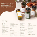 ComSaf 24Pcs (4Oz) Glass Spice Jars with Label, Airtight Seasoning Containers with Lid for Home Cooks to Organizing Herbs, Sugar, Pepper, Salt, Glass Spice Bottles Organize Cabinet & Drawer