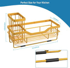 Vanwood Sponge Holder for Kitchen Sink Caddy Organizer With Brush Holder & Drain Tray, Rustproof Dish Soap Caddy for Counter - Storage & Home Accessories