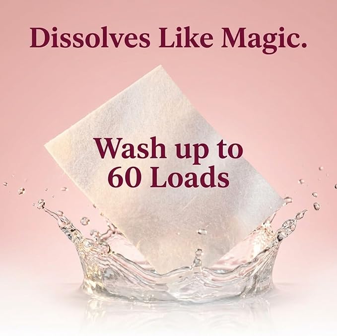 Glory Days Fabric Softener Sheets for Washer - Fresh Linen Scent, Replaces Liquid Softener, Plant-Based, Plastic-Free, Eco Friendly, 60 Loads