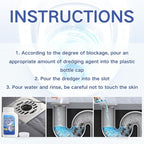 2PCS Powerful Pipe Dredging Agent,Pipeline Dredging Agent,350ml Drain Clog Remover Agent,Unclog Toilet Clog And Kitchen Sink Pipe Unblocker Powder