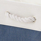 TheWarmHome Storage Bins for Shelves - 1 Pack 15.7x11.8x8.3 inch Fabric Storage Cubes, Storage Basket for Organizing Gift Laundry Cloth Toy Room (White & Jean Blue)