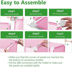 C&AHOME Cube Storage Organizer, 6-Cube Shelves Units, Closet Cabinet, DIY Plastic Modular Book Shelf, Ideal for Bedroom, Living Room, Office, 36.6" L x 12.4" W x 36.6" H Pink UPCS06P