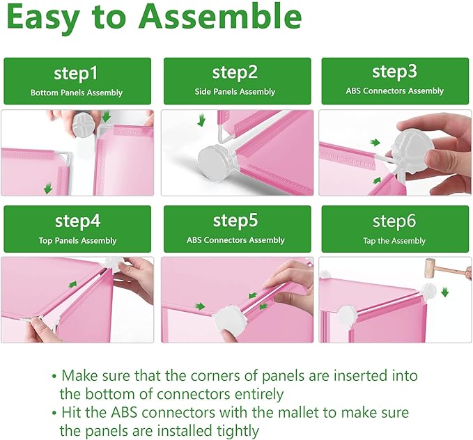 C&AHOME Cube Storage Organizer, 6-Cube Shelves Units, Closet Cabinet, DIY Plastic Modular Book Shelf, Ideal for Bedroom, Living Room, Office, 36.6" L x 12.4" W x 36.6" H Pink UPCS06P