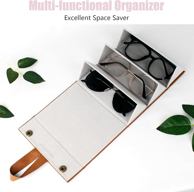 Sunglasses Travel Case,Foldable Eyeglasses Case, Portable Multiple Glasses Case for Women Men Girls