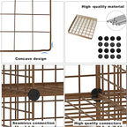 C&AHOME Wire Cube Storage, 12 - Cube Organizer Metal C Grids, Modular Shelves Units, Closet Organizer, Ideal for Home, Office, Living Room, 36.6”L x 12.4”W 48.4”H, Brown UWCS3012R