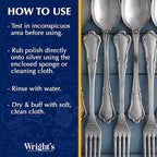 Wright's Silver Cleaner and Polish Cream, 8 Ounce, Gently Clean and Remove Tarnish for Jewelry, Pewter, and Sliver Without Scratching, Ammonia Free