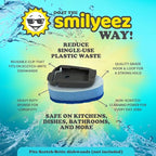 Smilyeez No-Plastic Blue Non-Scratch Sponge Refill with Reusable Clip (10 Pack) for Scotch-Brite's Advanced Soap Control Dishwand - Refill with Adapter, Easy to Install