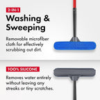 Tyroler 2-in-1 High Window Cleaner Squeegee | 12"-80" Anti-Rust Handle | 100% Silicone Scratch Free for Superior Durability and Protection