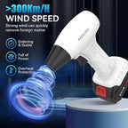 Leaf Blower Cordless, Portable Handheld Blowers with 18.5V 2.0 Ah Battery and Charger, Electric Leaf Blower for Dust Snow Blowing, Lawn Care, Patio, White