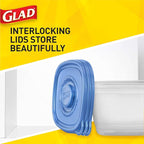 Glad GladWare Big Bowl Food Storage Containers with Lids, Large Round No BPA Plastic Containers for Soups, Salads, and Meal Prep, Lock Tight Seal, Microwave Dishwasher Safe, 48 Oz, 3 Count