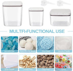 3 Pack Laundry Powder Containers & Dryer Sheet Holder with Lids & Labels - Airtight Laundry Room Organization and Storage Jars for Pods, Scent Beads, Balls, Detergent