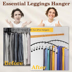 4 Pack Closet Organizers and Storage for Legging, Ginyoyo Metal Gym Clothes Legging Organizer w/40 Clips Holds 40 Leggings, Hangers Space Saving, Room Organization Essentials, Black