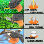 Cordless Weed Wacker Eater Electric Battery Powered, 21V Lightweight Weed Trimmer Edger Lawn Tool with 2Pcs 2000mAh Battery, 3 in 1 Stringless Grass Trimmer/Edger/Brush Cutter for Garden Yard Lawn