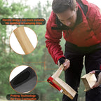 15” Chopping Axe with Sheath, Small Camping Hatchet Hand Axe for Wood Splitting, Outdoor Bushcraft Axe Tools for Hiking Gardening with Anti-Slip Handle