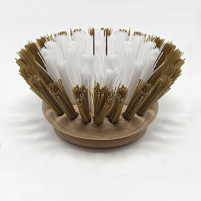 Lola Products Replacement Head for The Original Dishwashing & Vegetable Brush, Birch Hardwood & Nylon Poly Bristles, Reusable & Washable - 1 Pack