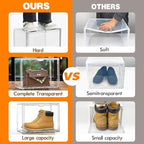 5 Pack X-Large Acrylic Shoe Box Size 14, Clear Sneaker Shoe Display Case Transparent Stackable Storage Box Purse Handbag Organizer, Figure Collectibles Showcase, Fit Underbed, Closet, Bathroom