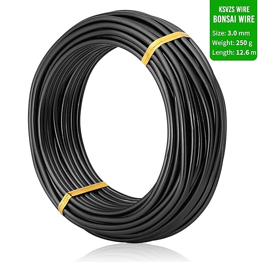 Black-3.0-Anodized Aluminum Bonsai Training Wire 250g Large Roll,Many Size to Choose,KSVZS Bendable Metal Wire for Crafts,Sculpting,Armature and Daily Use,Necessities for Family