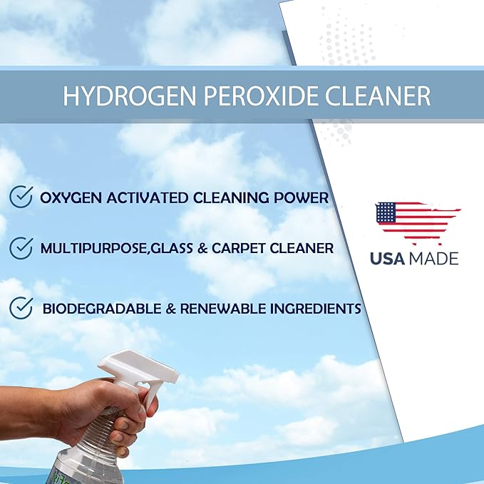 GreenFist Hydrogen Peroxide All Purpose Surface (Glass, Carpet,Stain Remover) Cleaner (1 Quart, 32 oz Spray)