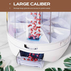 Grain Dispenser, 360° Rotating Storage Container, 6 Grid Food Dispenser with Storage Sealed Lid, Rice Dispenser for Kitchen Grains, Beans, Rice