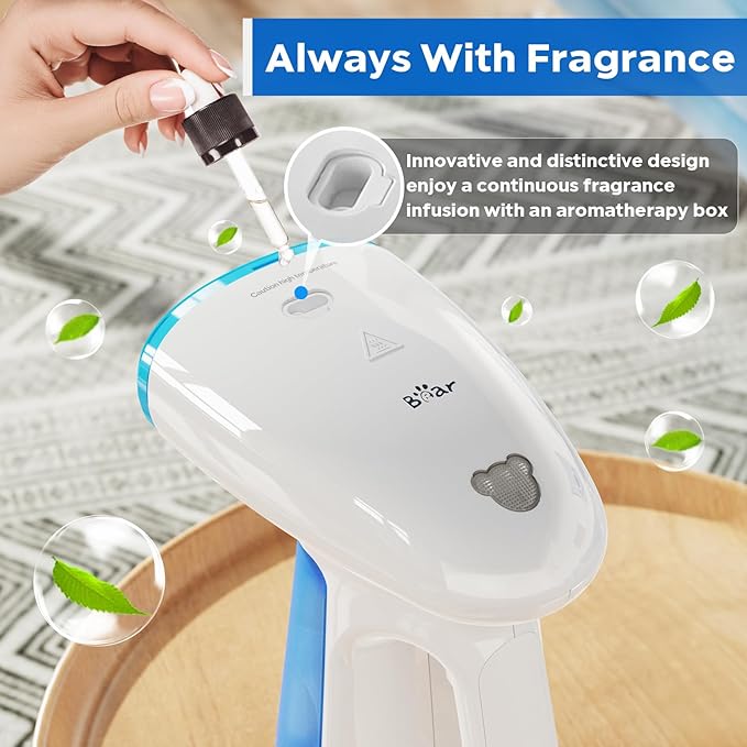 Bear Steamer for Clothes, 1300W Powerful Fast-Heating Handheld Garment and Clothes Steamer with Large 230ml Tank, Auto-Off Safety, Includes Brush, Perfect for Home and Travel Wrinkle Removal