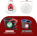 Mop Head Replacement for O-Ceda EasyWring 1-Tank System, Includes 6 Spin Mop Replacement Head, 1 Spin Mop Base