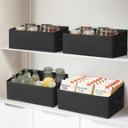 Storage Bins Cube Storage Organizer - 1 Pack Fabric Trapezoid Storage Cubes for Bins and Baskets for Shelves Collapsible Non-Separating Trapezoidal Flared Cube Organizer, Black