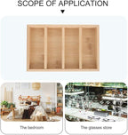 Toyvian Wooden Eyeglasses Storage Tray and Display Rack Glasses Organizer for Home Tabletop Eyewear Storage with 4pcs Tray Set