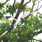 Manual Pole Saw for Tree Trimming, 27 FT Manual tree purner with 8 Fiberglass Handles, Sharp steel Blade and Heavy-Duty Giant Scissors, Extendable Design for Tree Maintenance, Orange