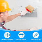 Wall Repair Patch Kit Upgraded Size, 8 Pcs 10/8 Inch Self Adhesive Pieces Aluminum Drywall Repair Kit, with Its Own Large Squeegee and Scraping, GMingZTong