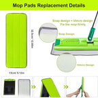 Replacement Microfiber Mop Pads for Libman Rinse 'n Wring Mop and Bucket System, Washable Reusable Wet & Dry Cleaning Refill Head for Multi-Surface Floor-6 Pack
