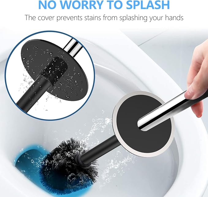 SetSail Toilet Brush, Compact Size Toilet Bowl Brush and Holder Toilet Brushes for Bathroom with Stainless Steel Handle Toilet Cleaner Brush with Durable Scrubbing Bristles, 2 Packs