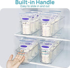 Vtopmart Breastmilk Storage Container 4PCS Set, Clear Freezer and Fridge Organizer Bins, Plastic Storage Bins for Breast Milk, Baby Pouches, Formula, Bottles and Yogurts, 4.3’’ Width, 14.7" Long