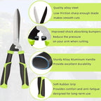 Hedge Clippers, Hedge Shears for Trimming Borders, Hedge Trimmer with Low-Friction Sharp Enough Blade, Garden Shears Gardening Tools with Soft Rubber Grip Bush Cutters Effortless Pruning 19 Inch