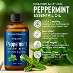 Organic Peppermint Essential Oil 30 ml - Pure, Natural Oils for Aromatherapy, Diffusers, DIY, Candle and Soap Making Scent - Nexon Botanics