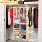 Ofiray-home 6 Tier Hanging Closet Organizer, 16 Compartments Sweater Organizer for Closet with 3 Sturdy Hooks, Closet Organizers and Storage, Wardrobe, Rv, Garment Rack, Beige