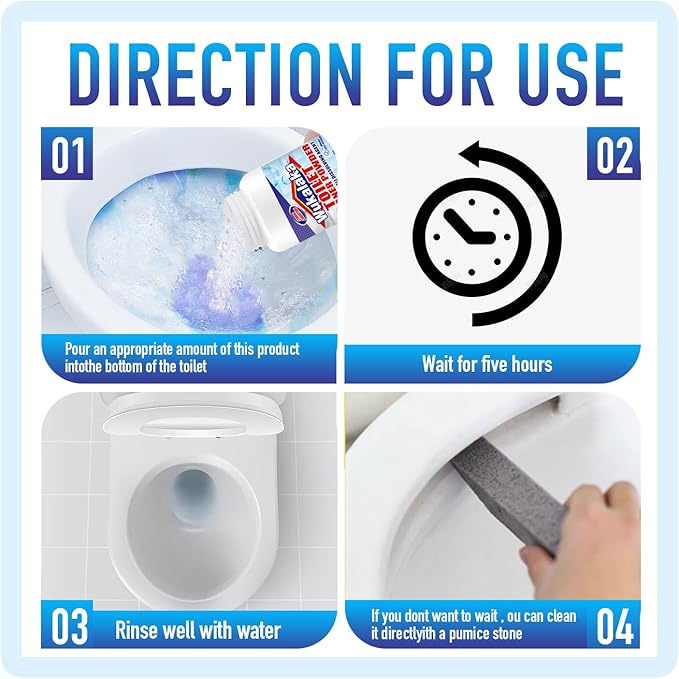 Pumice Stone for Toilet Cleaning Bowl Stick, Toilet Bowl Cleaners Brush, Powerfully Cleans Hard Water Rings, Calcium Buildup and Stains, Suitable for Cleaning Toilets, Bathroom