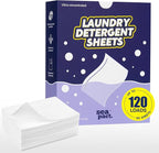 Laundry Detergent Sheets Up to 120 Loads, Gentle for Skin, Lavender Scent, Plastic Free, Stain-Fighting Enzymes, Soap Sheets, No Waste, Quick Dissolve, Easy to storm House Dorm Travel 60 Ct