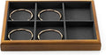 Oirlv Solid Wood 6 Grid Jewelry Organizer Tray Jewelry Drawer Organizer(Grey)