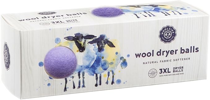 Woolzies Wool Dryer Balls Organic (3 XL, Lavender)