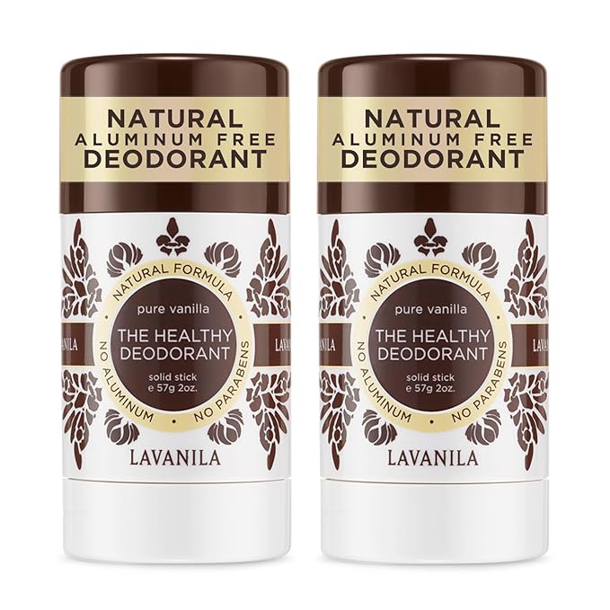 Lavanila Pure Vanilla Deodorant for Women 2-Pack (2 Oz Each) - Natural Aluminum Free Solid Stick Deodorant, Made In USA, Vegan