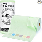 Matthew Microfiber Cleaning Cloth Roll 72Pack (12" x 12") Reusable Paper Towels&Washable Tear Away Towels,Ultra Water Absorbent Lint&Streak Free Cleaning Rags for Glass,Dishwash,Bathroom,Cars-Green