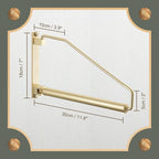 Folding Wall Mounted Clothes Hanger Rack Clothes Hook Solid Brass with Swing Arm Holder Clothing Hanging System Closet Storage Organizer Heavy Duty Drying Rack Wall Mount,Brushed Gold